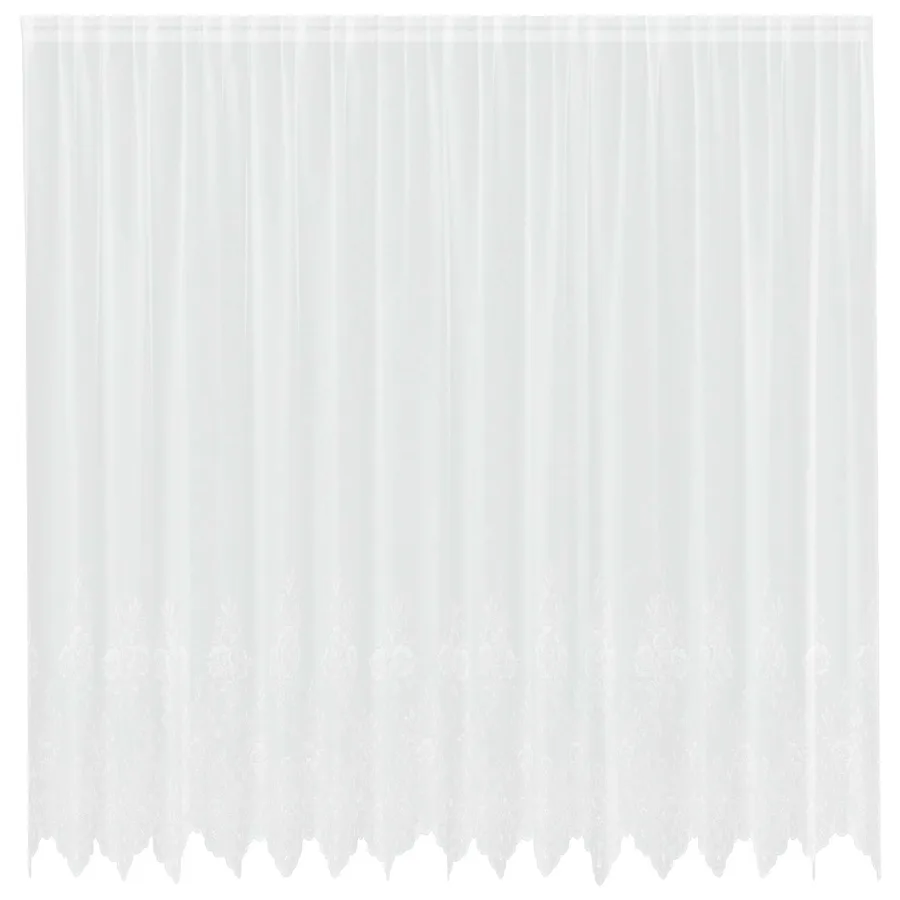 Rideau en Dentelle Floral Blanc 245 x 400 cm Polyester - 2