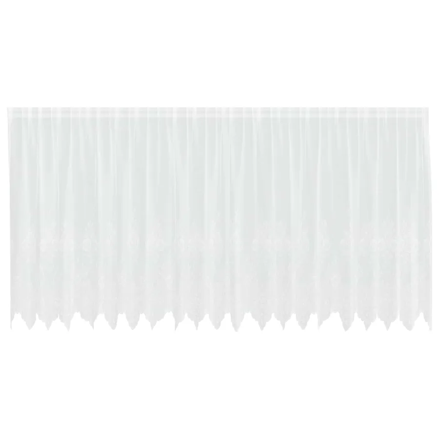 Rideau en Dentelle Floral Blanc 160 x 500 cm Polyester - 2