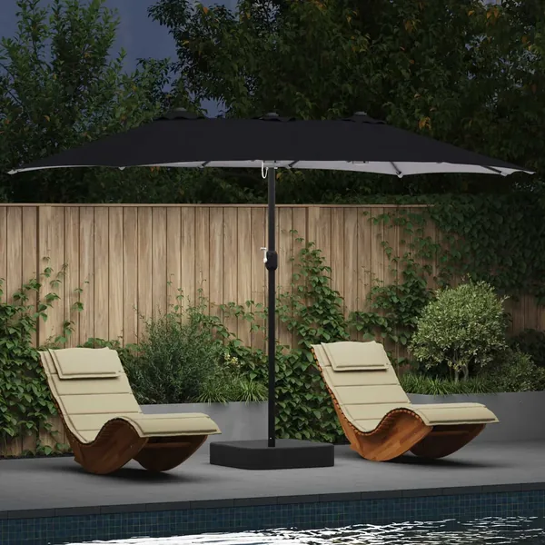 Parasol de jardin Anthracite 385 x 209 x 244 cm Polyester