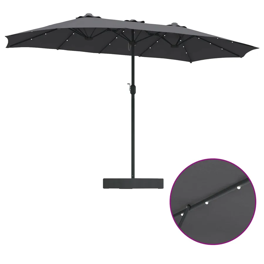 Parasol de jardin Anthracite 385 x 209 x 244 cm Polyester - 10