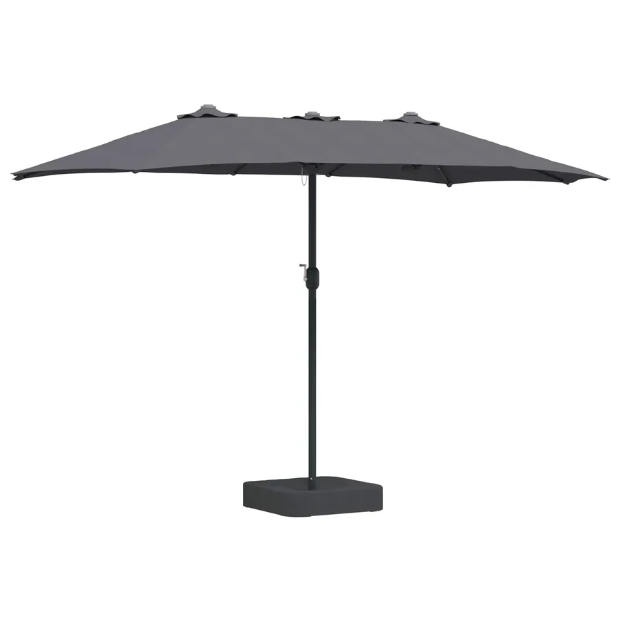 Parasol de jardin Anthracite 385 x 209 x 244 cm Polyester - 2