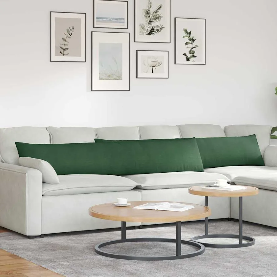 Coussins de canapé 2 pcs Vert foncé 200 x 40 cm