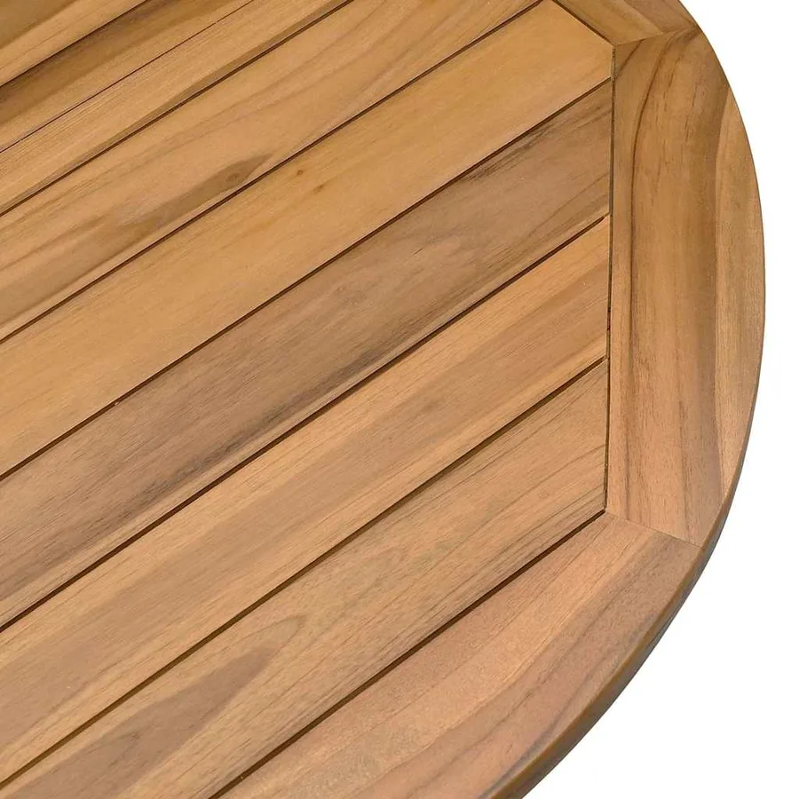 Table de jardin Ø109x74 cm bois de teck solide - 7