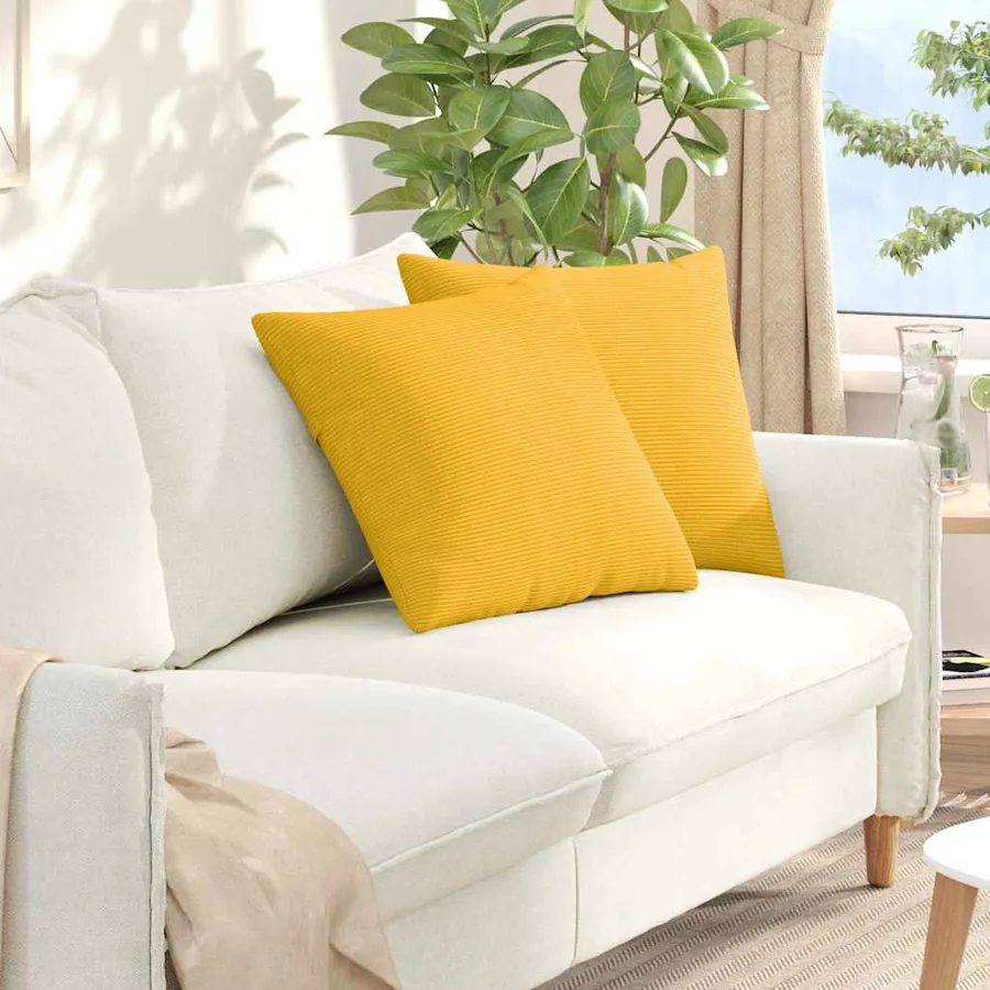Coussins de canapé 2 pcs Jaune clair 50 x 50 cm