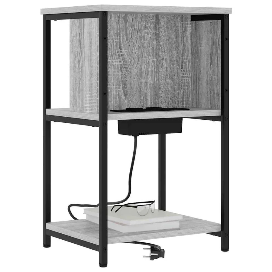 Cabinet de chevet 2 pcs Gris Sonoma 38 x 31 x 61 cm - 3