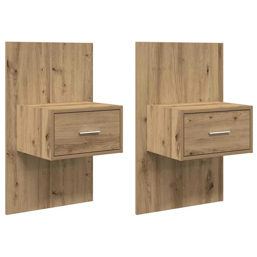 Cabinet de chevet 2 pc Chêne artisanal 50 x 32,5 x 80cm - 2