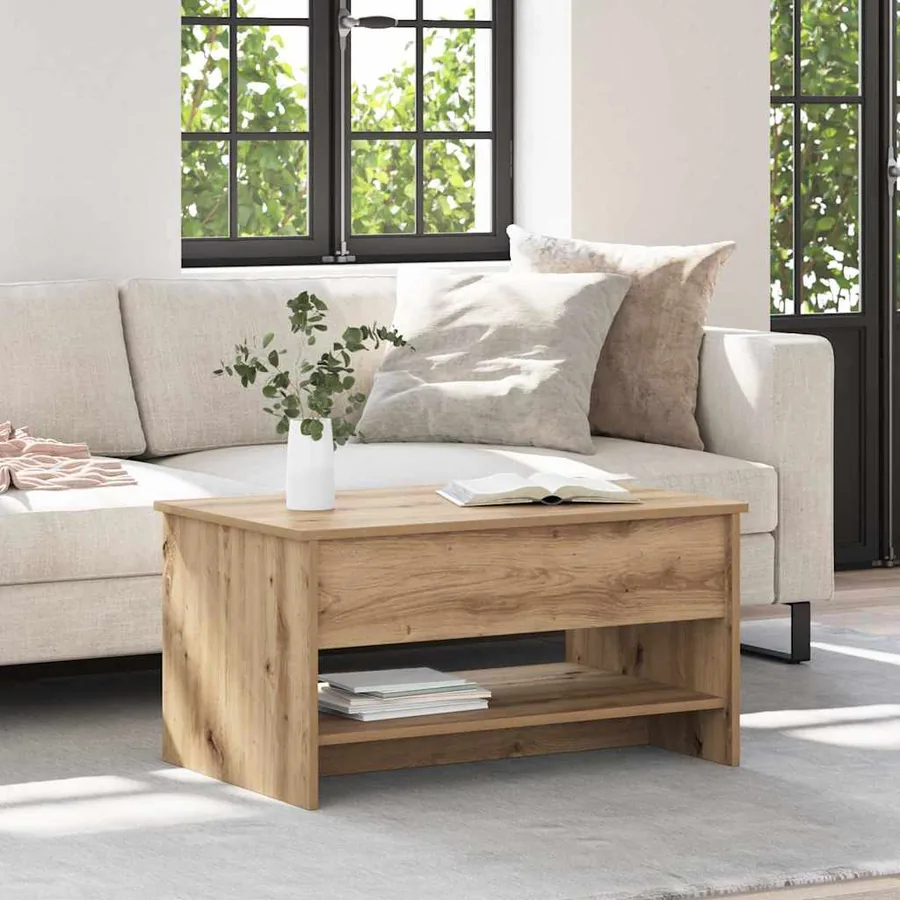 Table basse Chêne artisanal 80 x 50,5 x 41,5 cm