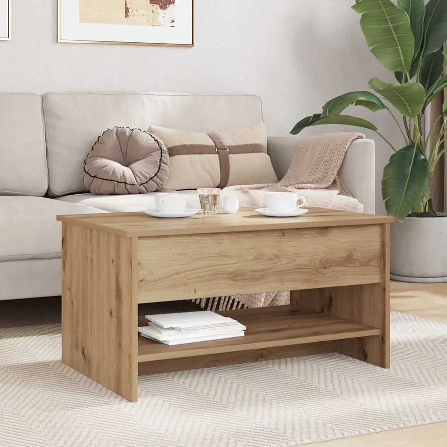 Table basse Chêne artisanal 80 x 50,5 x 41,5 cm - 4