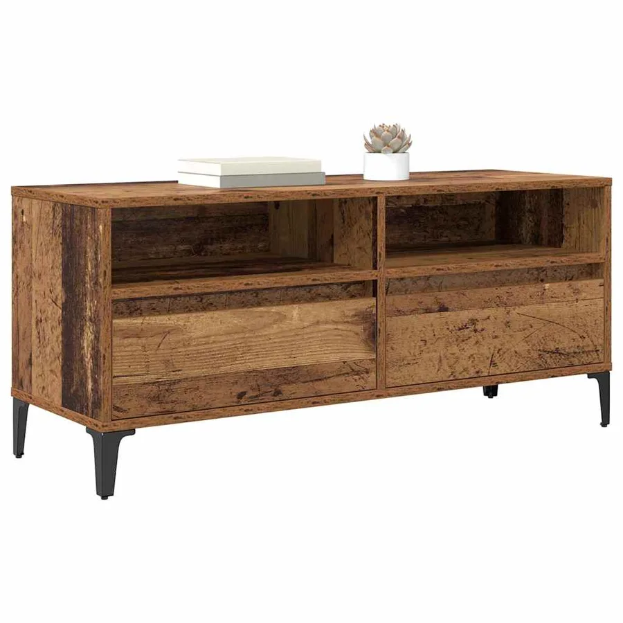 Meuble TV avec tiroir Bois Ancien 100 x 34,5 x 44,5 cm - 3