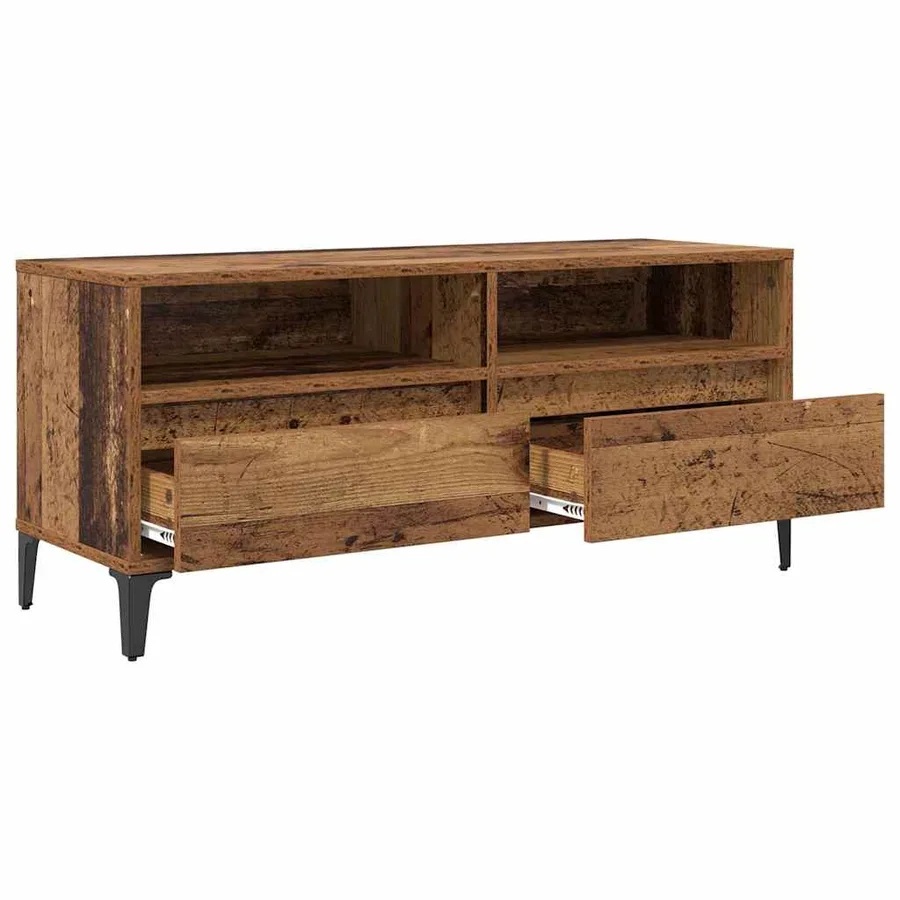 Meuble TV avec tiroir Bois Ancien 100 x 34,5 x 44,5 cm - 5
