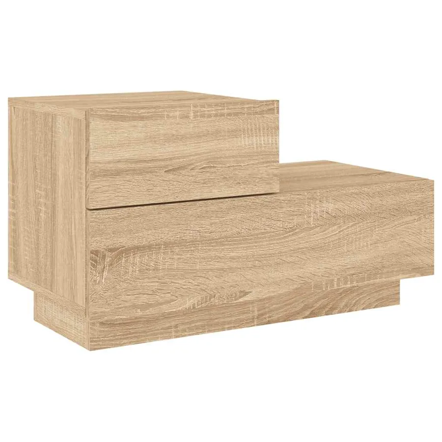 Table de chevet avec lumières LED chêne sonoma 70x36x40,5 cm - 5