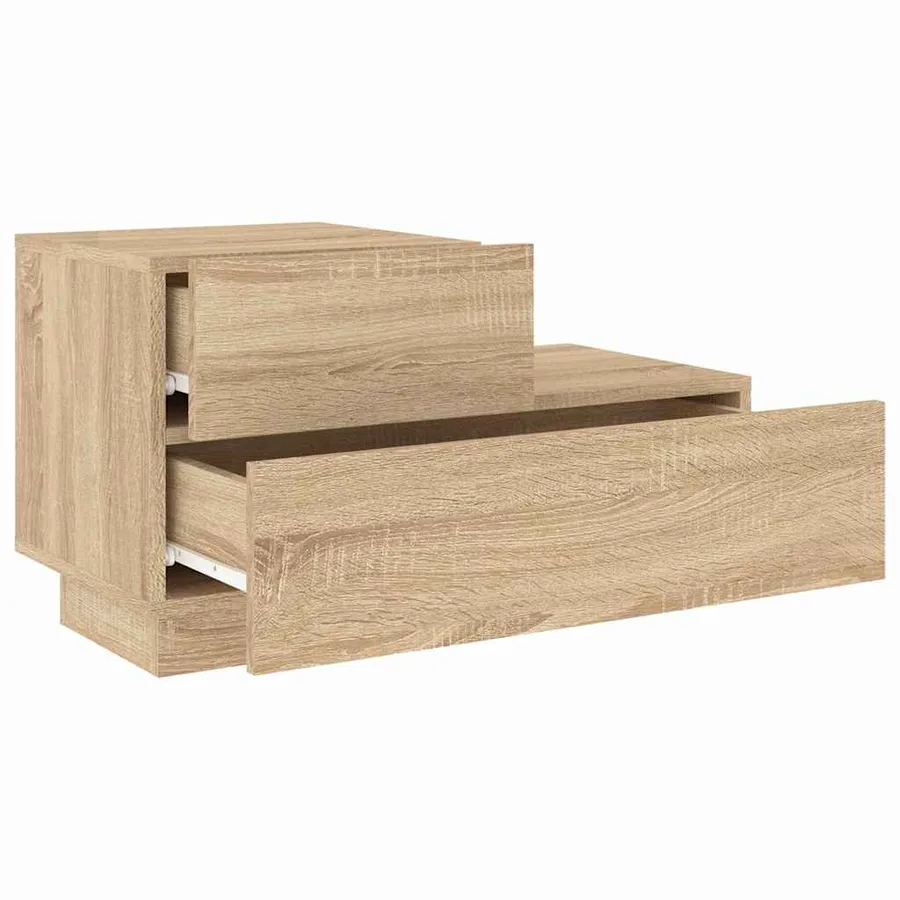 Table de chevet avec lumières LED chêne sonoma 70x36x40,5 cm - 6
