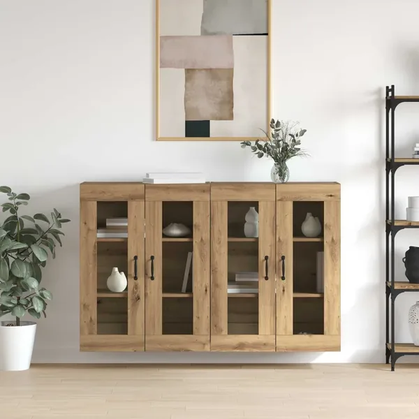 Armoires Murailles 2 pcs chêne artisanal 69,5 x 34 x 90 cm