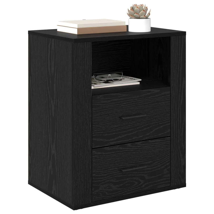 Cabinet de chevet Chêne noir 35 x 50 x 60 cm Bois d'ingénierie - 3