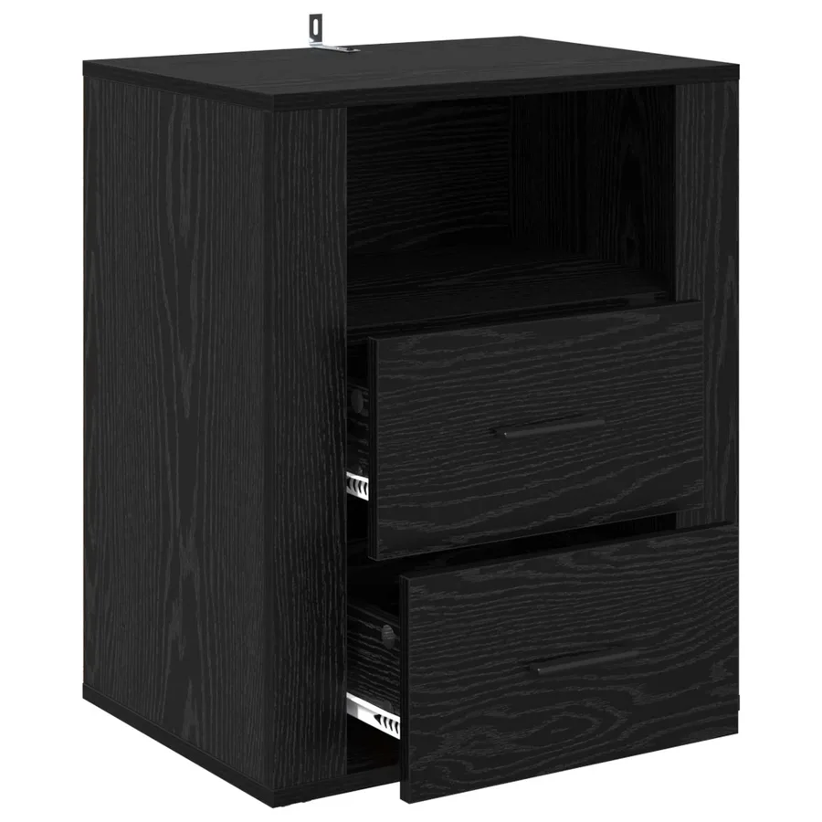 Cabinet de chevet Chêne noir 35 x 50 x 60 cm Bois d'ingénierie - 5