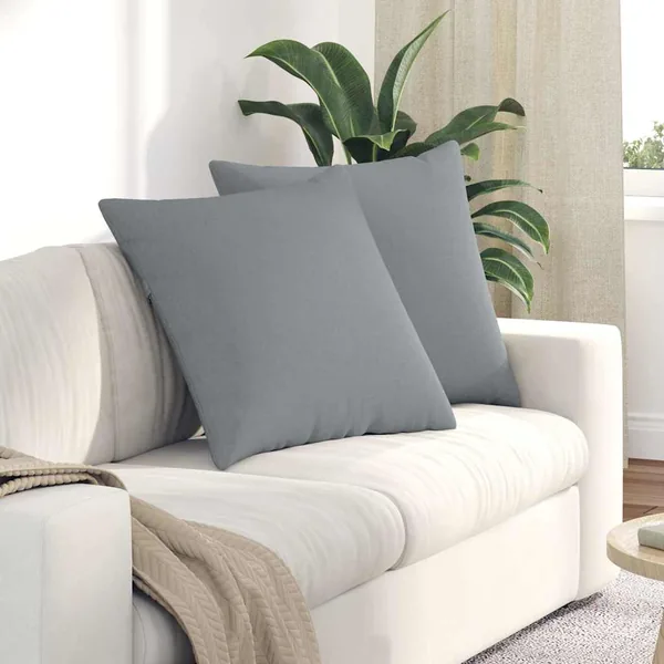 Coussins de canapé 2 pcs Gris clair 60 x 60 cm tissu