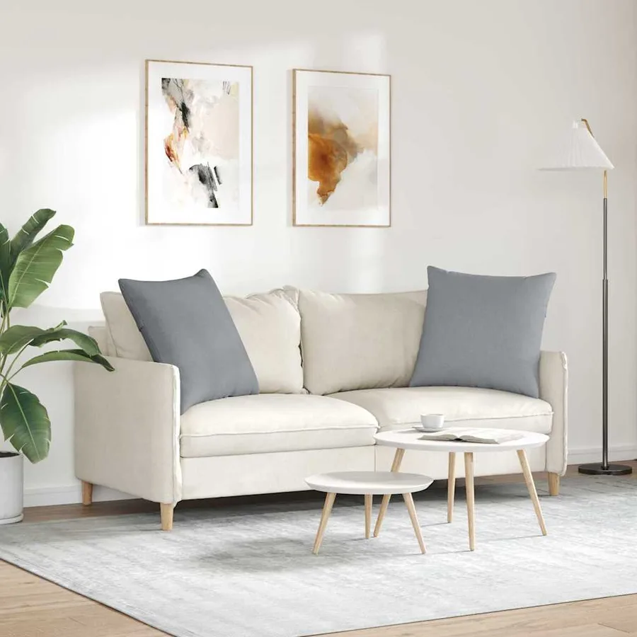 Coussins de canapé 2 pcs Gris clair 60 x 60 cm tissu - 4