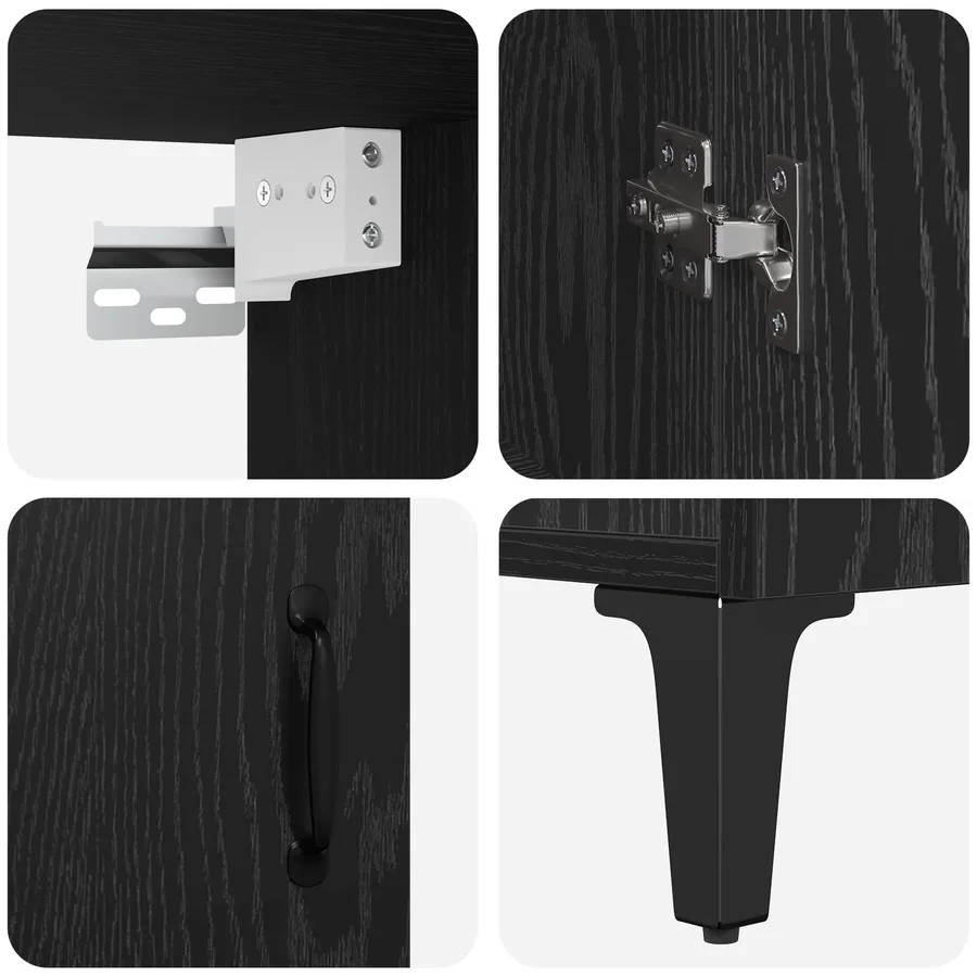 Haut Armoire 2 pcs Chêne noir Bois d'ingénierie - 10