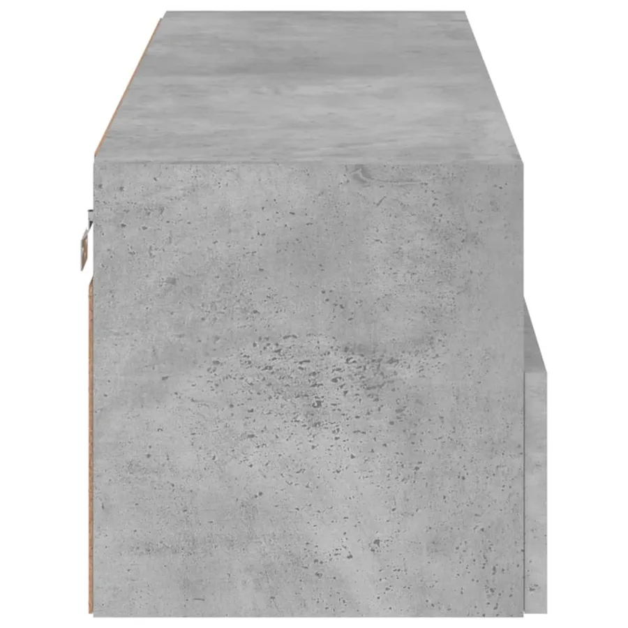 Meuble TV mural gris béton 100x30x30 cm bois d'ingénierie - 8