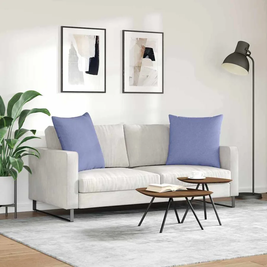 Coussins de canapé 2 pcs Bleu denim 80 x 80 cm tissu - 4