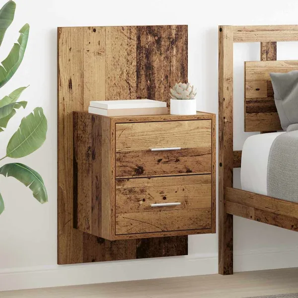 Cabinet de chevet mural 2 pcs Bois Ancien 48,5 x 32,5 x 80 cm
