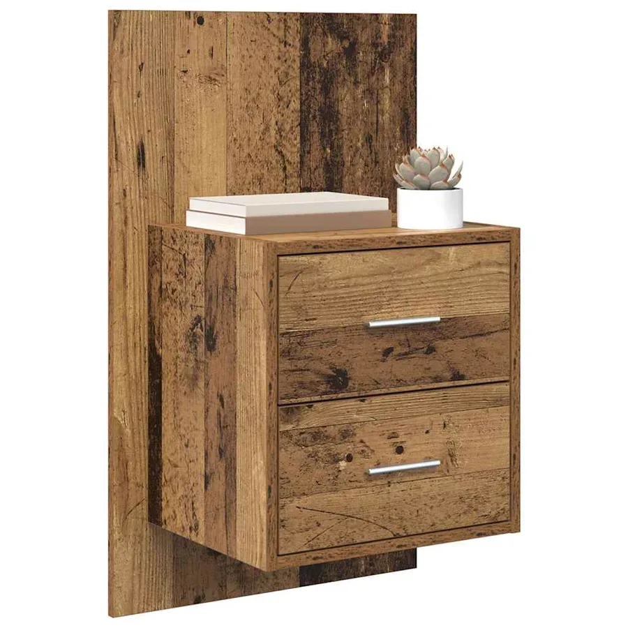 Cabinet de chevet mural 2 pcs Bois Ancien 48,5 x 32,5 x 80 cm - 3