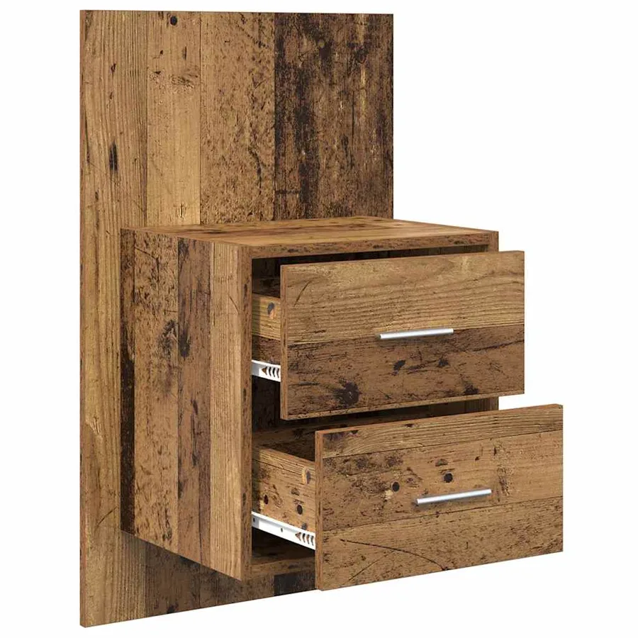 Cabinet de chevet mural 2 pcs Bois Ancien 48,5 x 32,5 x 80 cm - 5