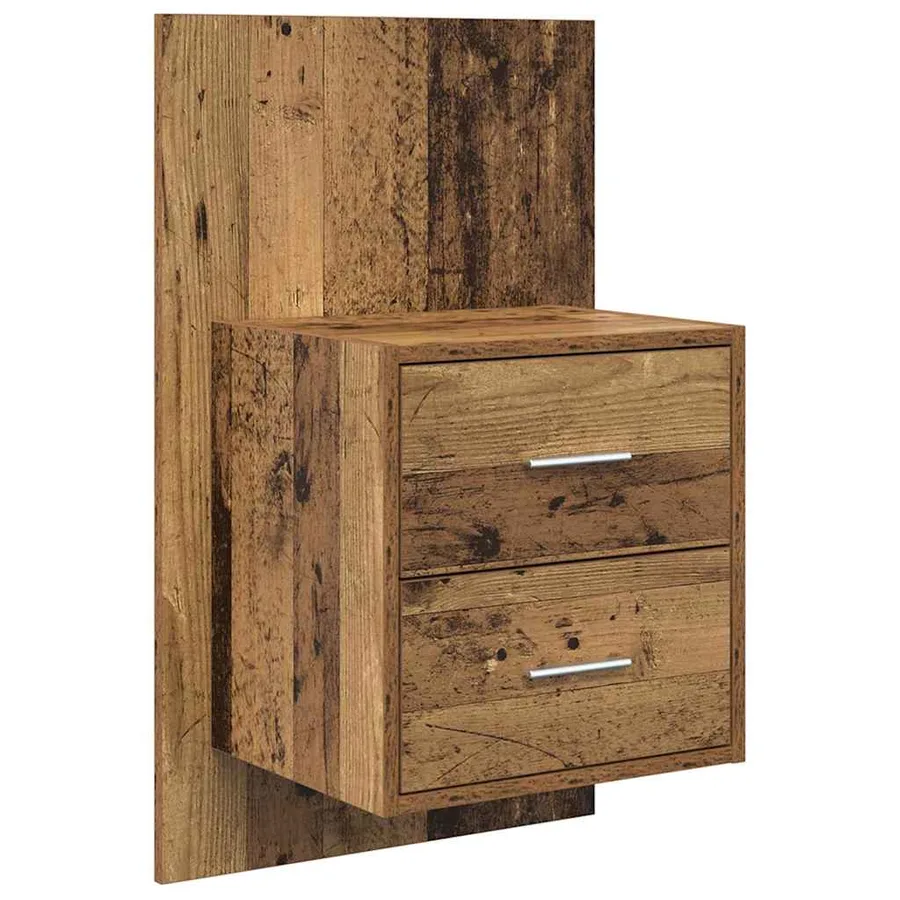 Cabinet de chevet mural 2 pcs Bois Ancien 48,5 x 32,5 x 80 cm - 6