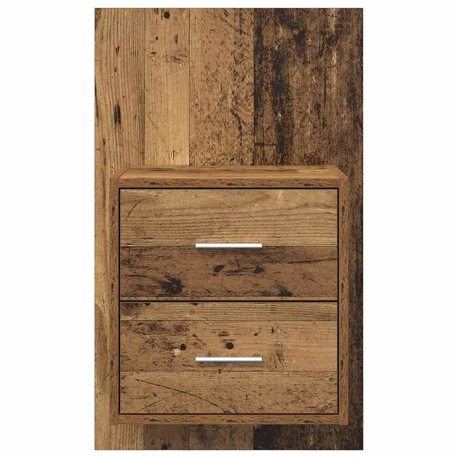 Cabinet de chevet mural 2 pcs Bois Ancien 48,5 x 32,5 x 80 cm - 7