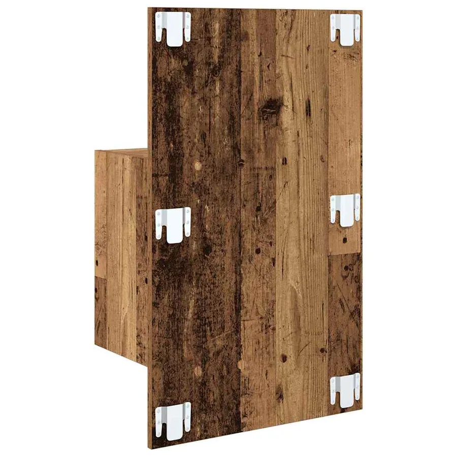 Cabinet de chevet mural 2 pcs Bois Ancien 48,5 x 32,5 x 80 cm - 9