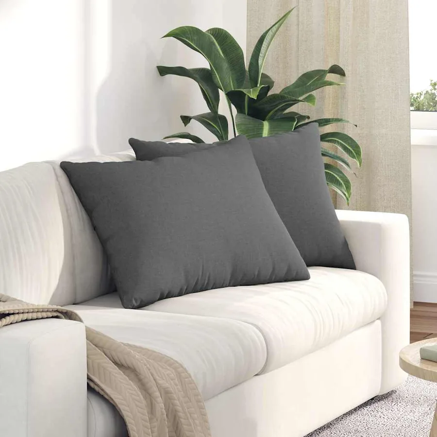 Coussins de canapé 2 pcs Gris foncé 70 x 50 cm tissu