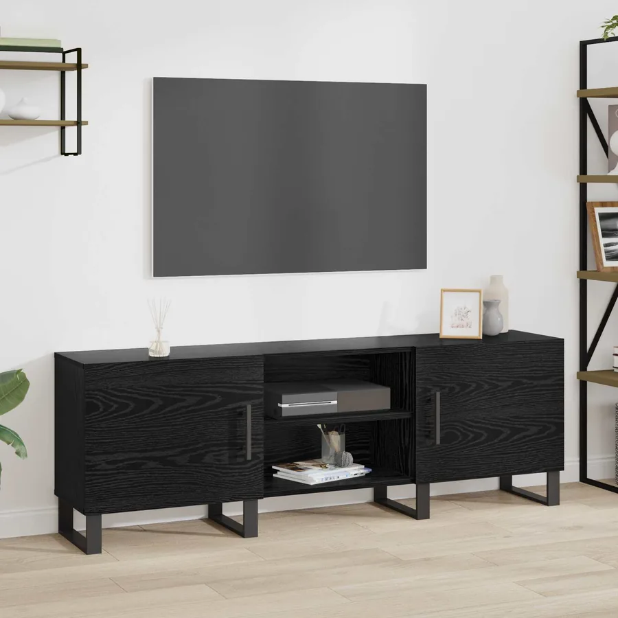 Meuble TV Chêne noir 150 x 30 x 50 cm Bois d'ingénierie