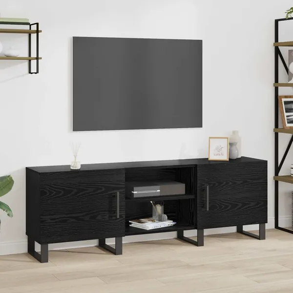 Meuble TV Chêne noir 150 x 30 x 50 cm Bois d'ingénierie
