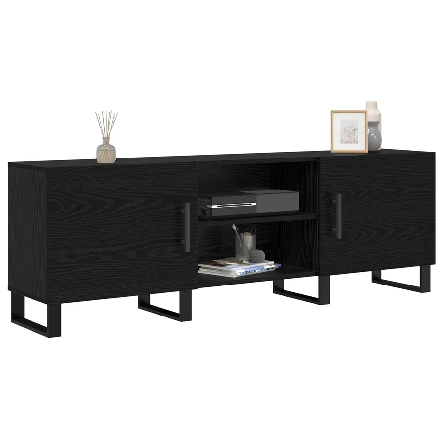 Meuble TV Chêne noir 150 x 30 x 50 cm Bois d'ingénierie - 3
