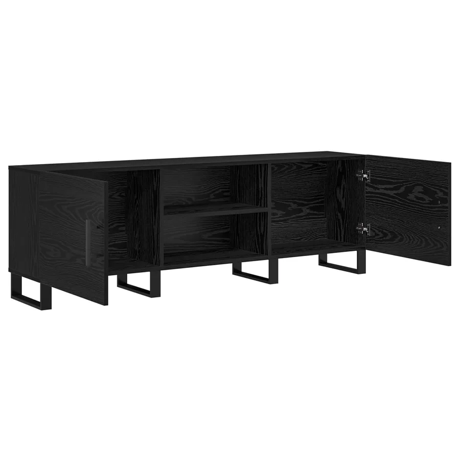Meuble TV Chêne noir 150 x 30 x 50 cm Bois d'ingénierie - 5
