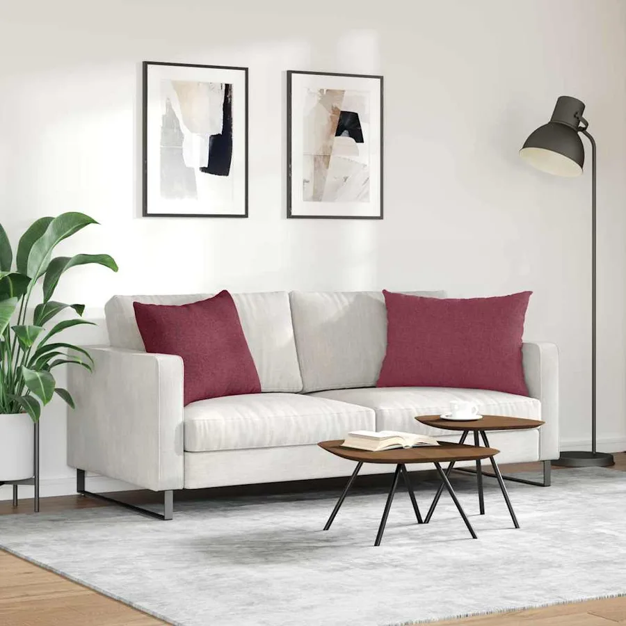 Coussins de canapé 2 pcs Bordeaux 70 x 50 cm tissu - 4