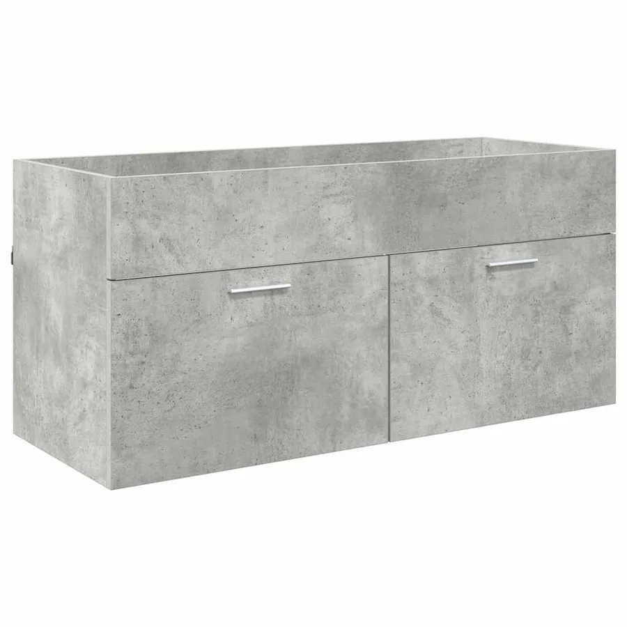 Armoire d'évier avec stockage Gris béton Bois d'ingénierie - 2