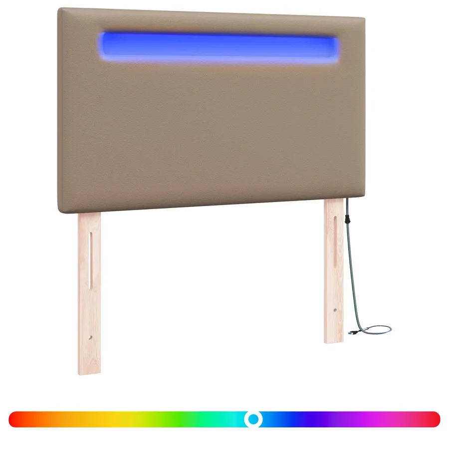 Tête de lit LED Cappuccino 90 cm Cuir synthétique - 2