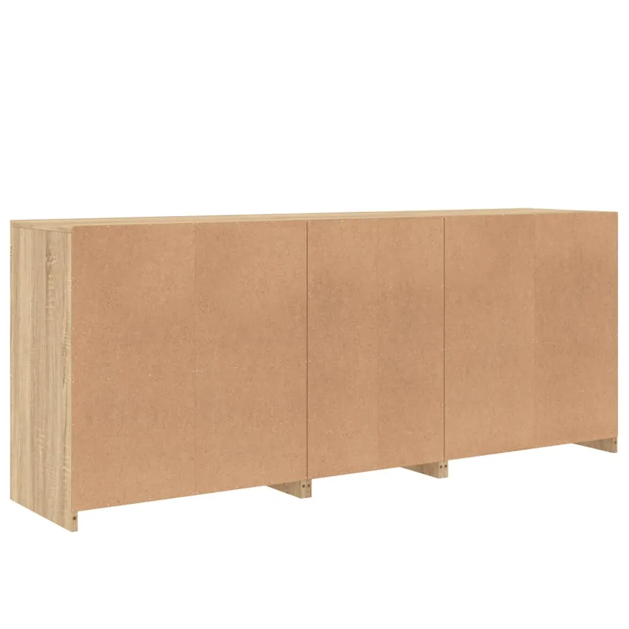 Buffet avec lumières LED chêne sonoma 162x37x67 cm - 8