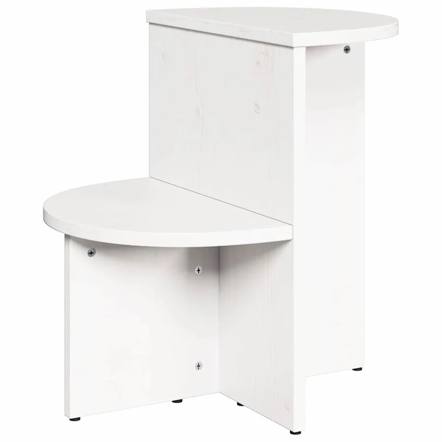Table basse Blanc 50 x 40 x 50 cm Bois massif en pin - 2