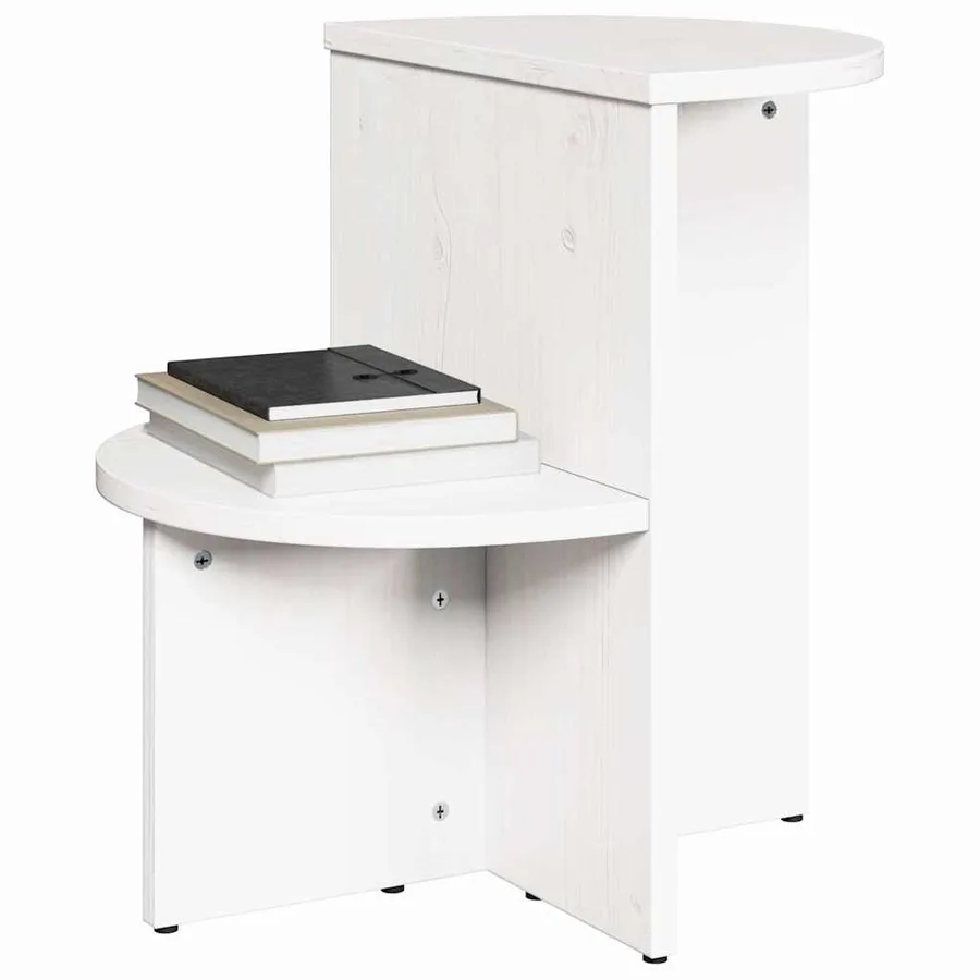 Table basse Blanc 50 x 40 x 50 cm Bois massif en pin - 3