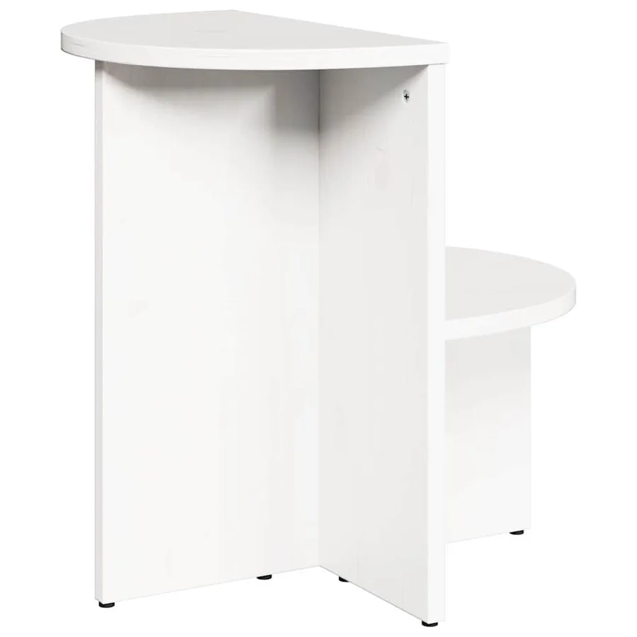 Table basse Blanc 50 x 40 x 50 cm Bois massif en pin - 7