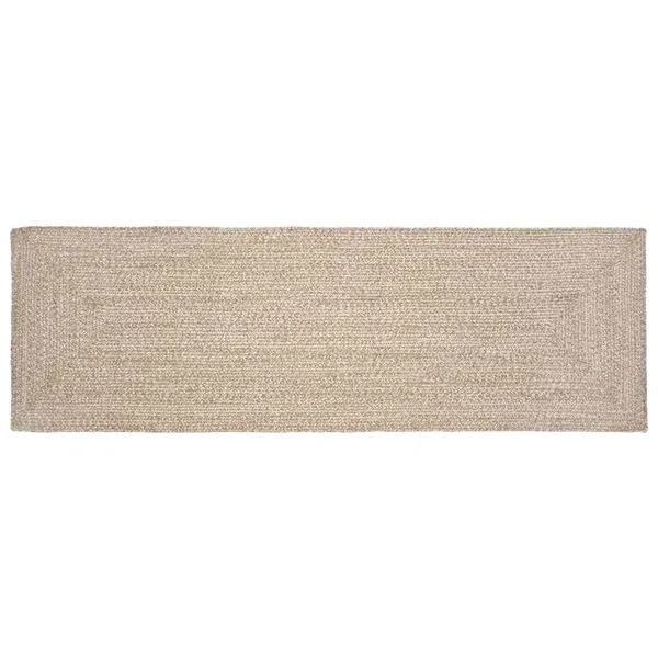Tapis de surface Naturel et Blanc 80 x 200 cm Jute