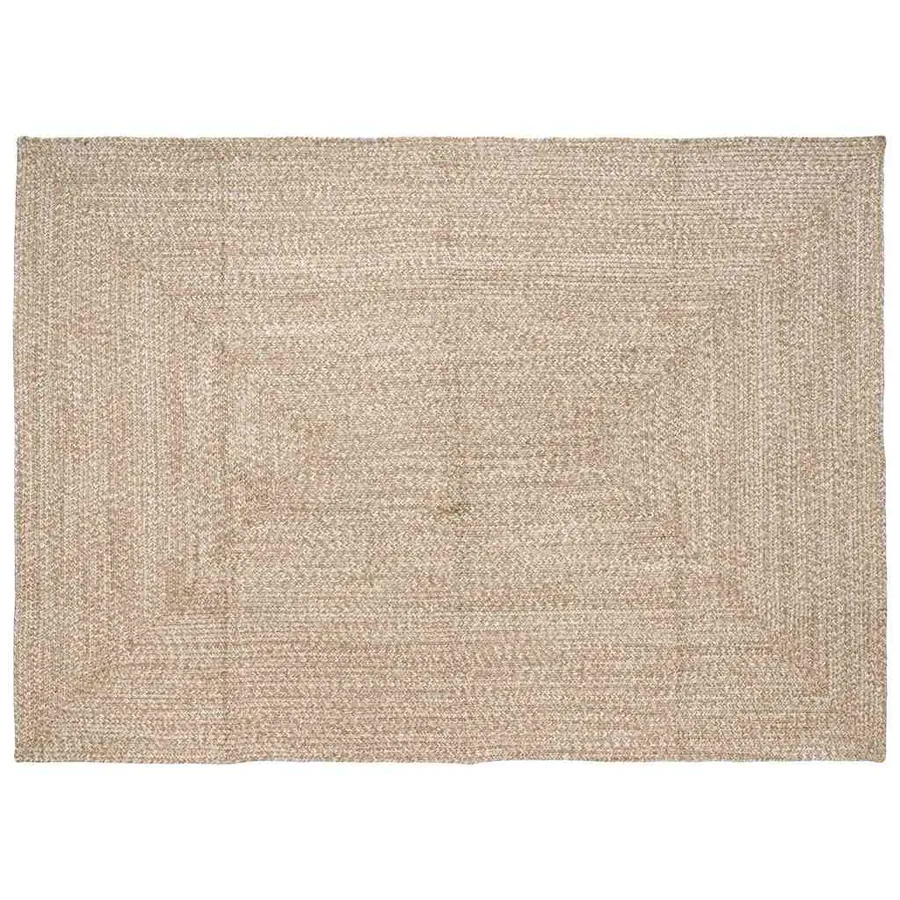 Tapis de surface Naturel et Blanc 240 x 340 cm Jute