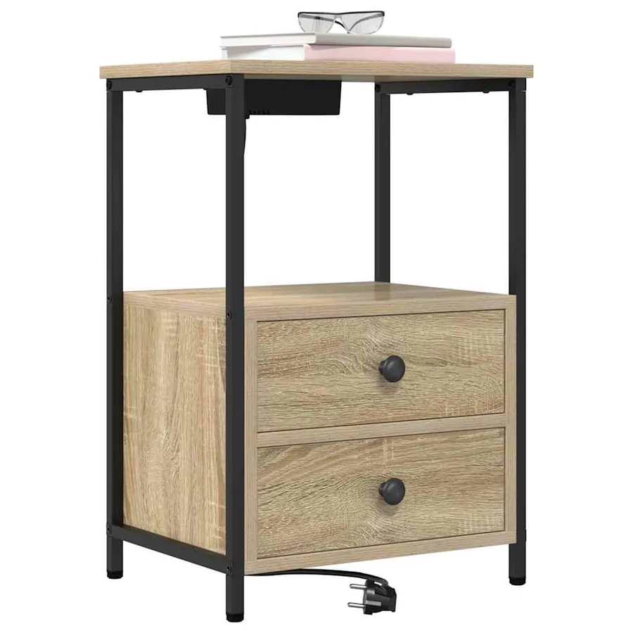 Cabinet de chevet 2 pcs Chêne Sonoma 40 x 31 x 60 cm - 3