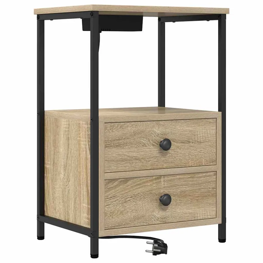 Cabinet de chevet 2 pcs Chêne Sonoma 40 x 31 x 60 cm - 6