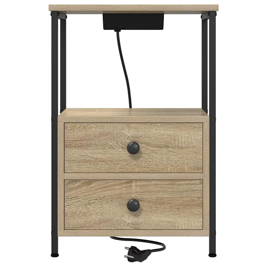 Cabinet de chevet 2 pcs Chêne Sonoma 40 x 31 x 60 cm - 7