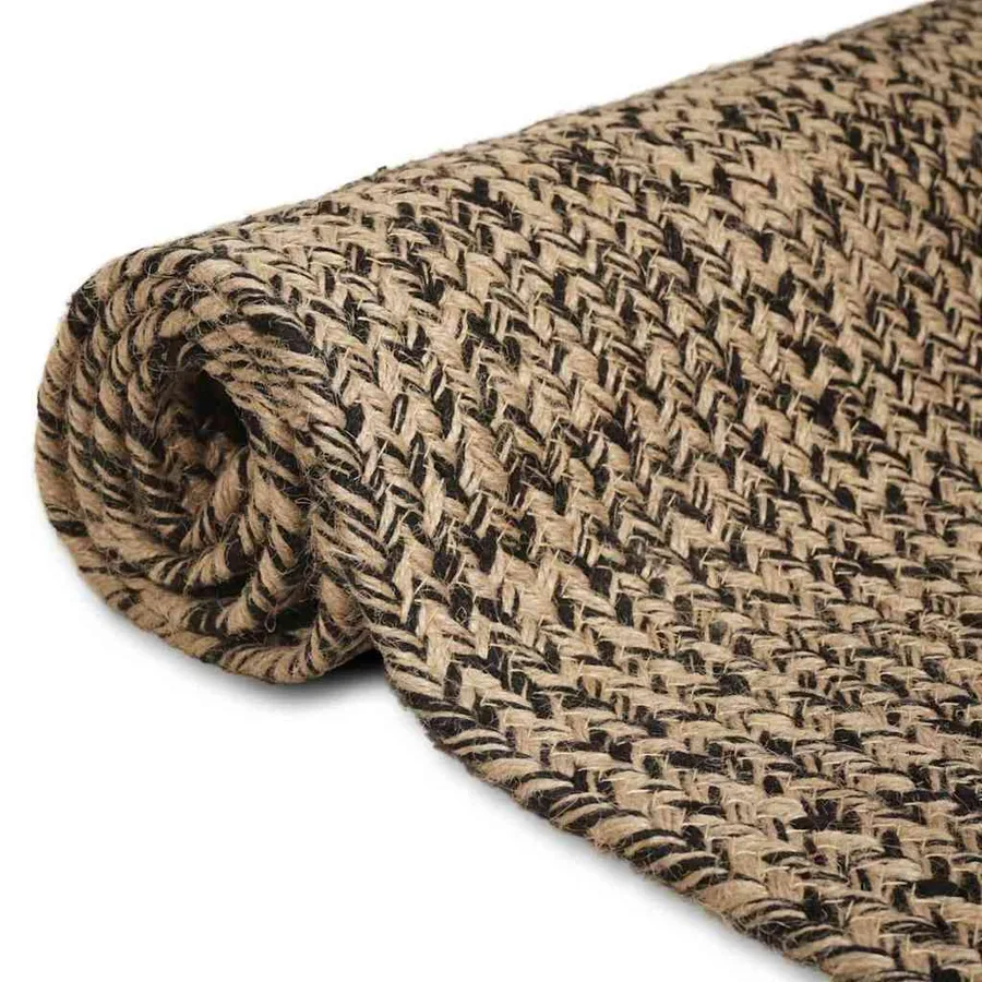 Tapis de surface Naturel et noir 80 x 200 cm Jute - 3