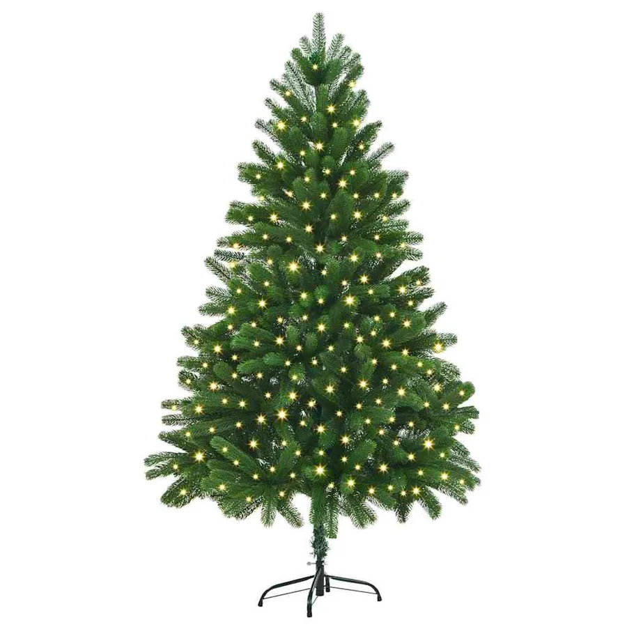 Sapin de Noël avec 300 LED avec support Vert 180 cm PE - 2