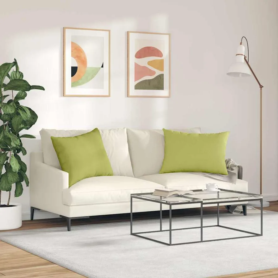 Coussins de canapé 2 pcs Vert clair 70 x 50 cm tissu - 4
